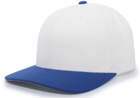 Pacific Headwear Pro-Wool Hook-And-Loop Adjustable Cap (705W), Color 'WhiteRoyal'